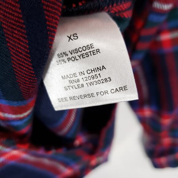 Hippie Rose Flannel Womens Extra Small Multi Plaid Long Sleeve Button Up Shirt - Picture 7 of 7